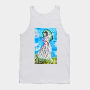 On a hillside, stands a lady, who she is, I do not know! Tank Top